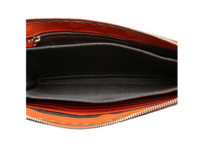 Borsa Clutch Fendi Selleria Arancione - vista 6