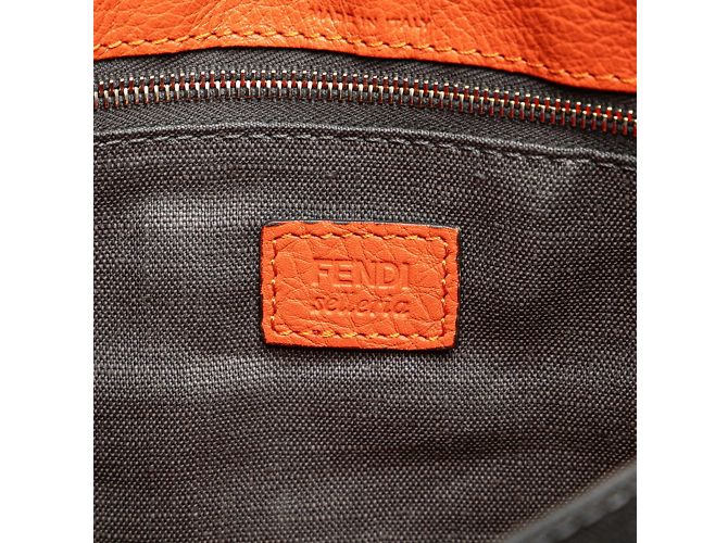 Borsa Clutch Fendi Selleria Arancione - vista 7