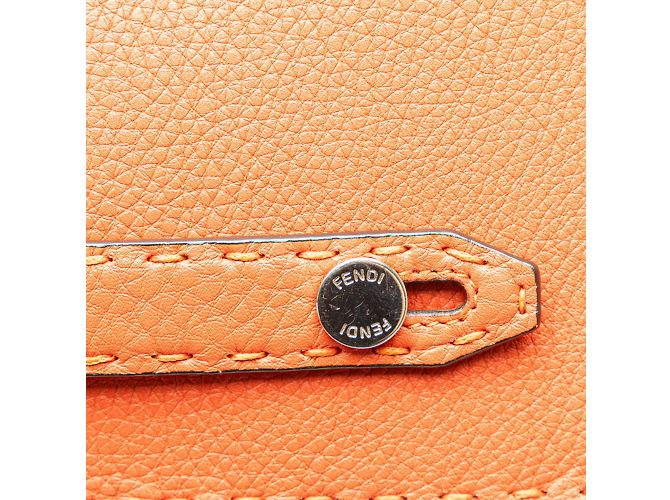Borsa Clutch Fendi Selleria Arancione - vista 9