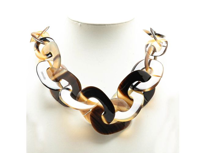 Hermès Collana in corno di bufalo marrone Hermes - vista 4