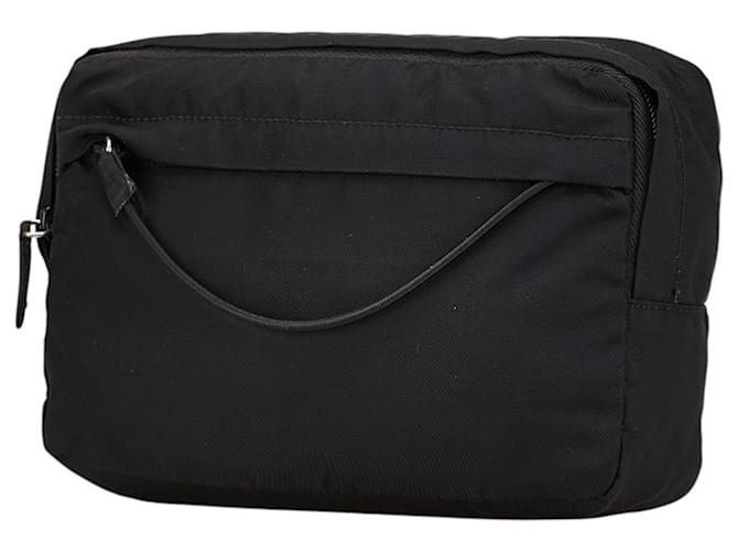 Bolsito con placa de logo triangular Prada Negro - vista 2