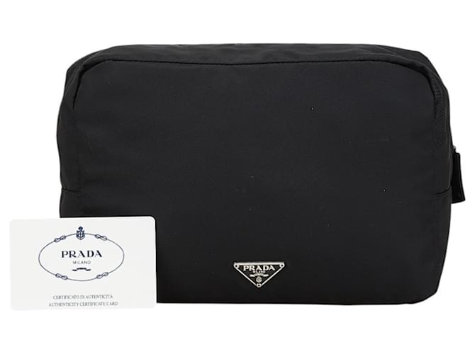 Bolsito con placa de logo triangular Prada Negro - vista 9