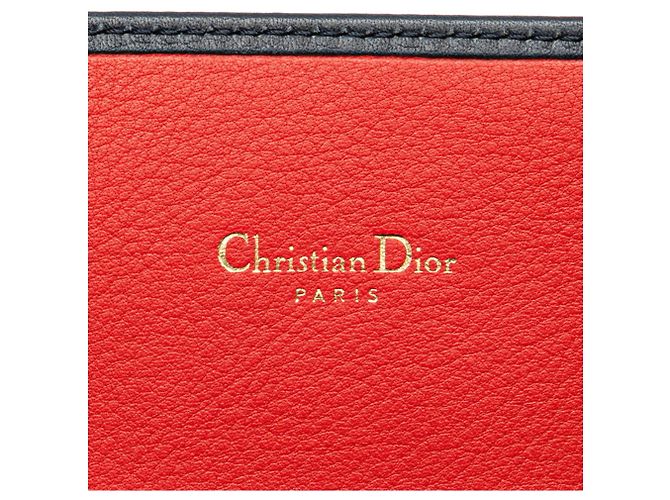 Portafoglio in pelle blu navy e rosso Christian Dior - vista 6