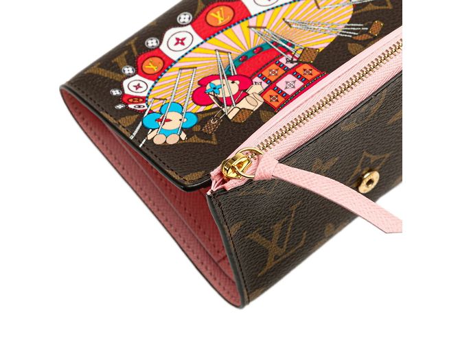 Portafoglio Tri-fold Victorine Vivienne Monogramma Louis Vuitton Marrone Rosa - vista 5