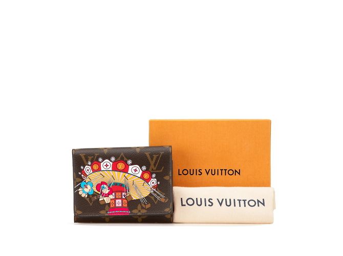 Portafoglio Tri-fold Victorine Vivienne Monogramma Louis Vuitton Marrone Rosa - vista 9
