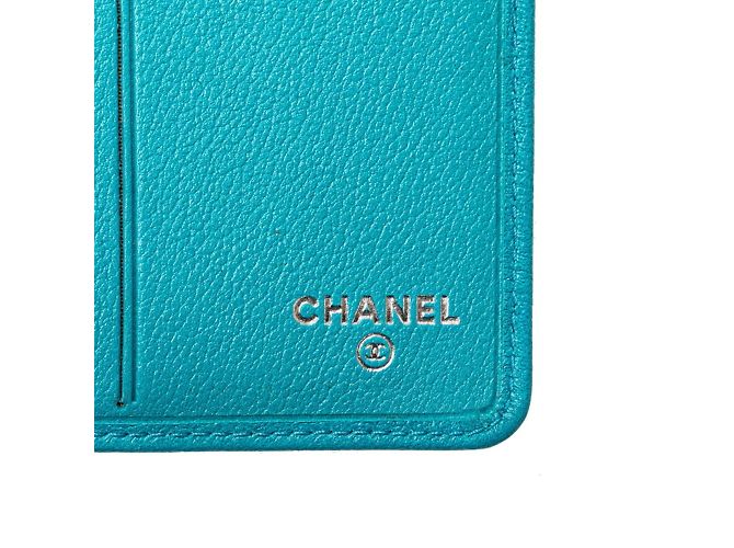 Billetera bi-fold Chanel Camelia Coco Mark Azul claro - vista 10
