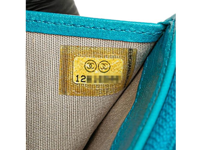 Billetera bi-fold Chanel Camelia Coco Mark Azul claro - vista 11