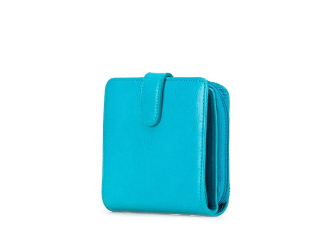 Billetera bi-fold Chanel Camelia Coco Mark Azul claro - vista 2