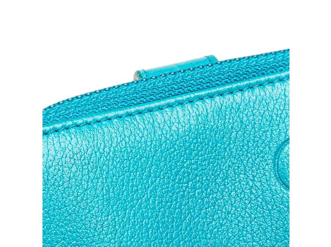 Billetera bi-fold Chanel Camelia Coco Mark Azul claro - vista 5