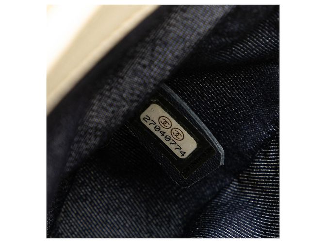 Chanel Branco Couro Amassado En Vogue Flap Corda Cru - vista 6