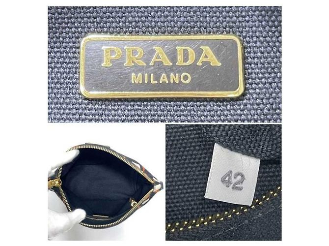 Pochette in pelle Saffiano Prada Nero Arancione - vista 10