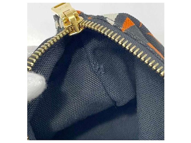 Pochette in pelle Saffiano Prada Nero Arancione - vista 11