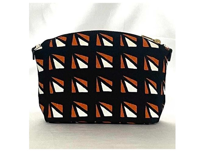 Pochette in pelle Saffiano Prada Nero Arancione - vista 5