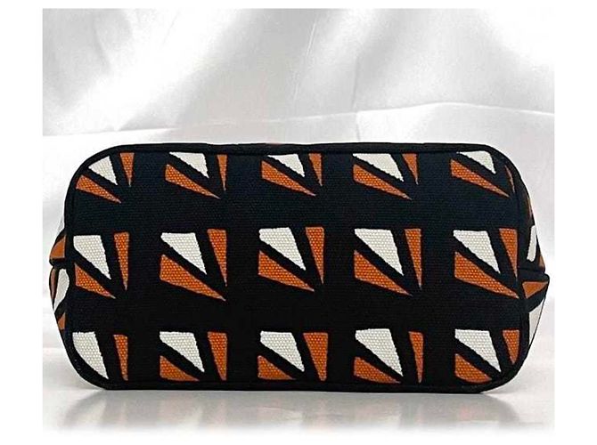 Pochette in pelle Saffiano Prada Nero Arancione - vista 6
