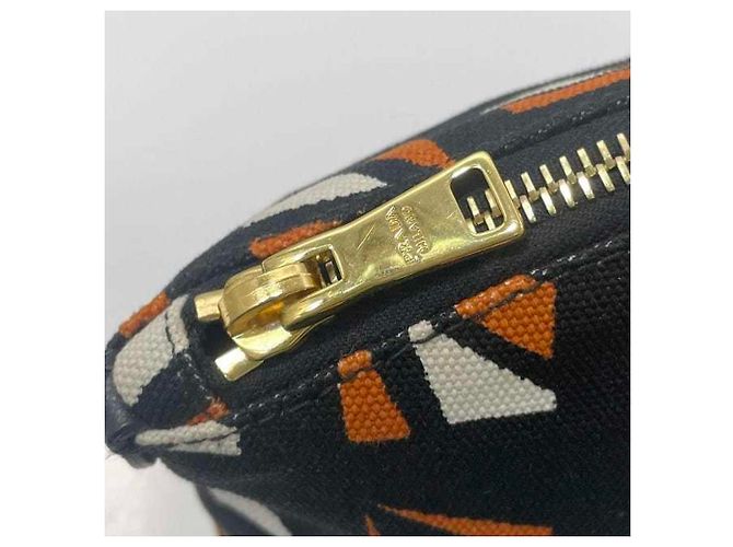 Pochette in pelle Saffiano Prada Nero Arancione - vista 9