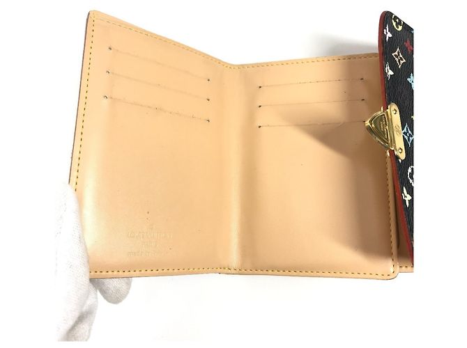 Portafoglio pieghevole tri-fold Monogram Multicolor Louis Vuitton Nero - vista 11