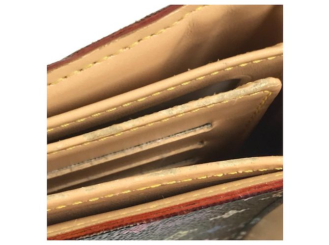 Portafoglio pieghevole tri-fold Monogram Multicolor Louis Vuitton Nero - vista 16