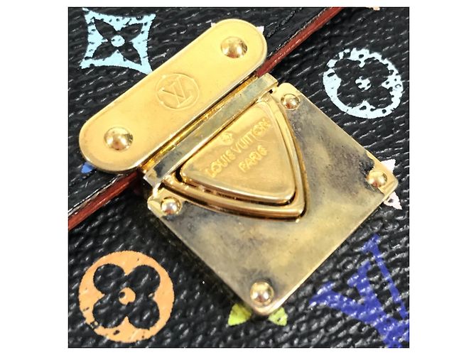 Portafoglio pieghevole tri-fold Monogram Multicolor Louis Vuitton Nero - vista 7