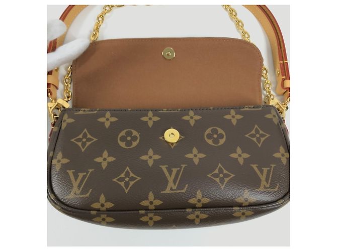 Borsa Clutch Ivy Monogram Wallet on Chain Louis Vuitton Marrone - vista 8