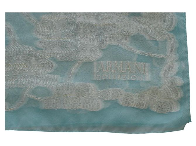 Autre Marque Sciarpa Armani Collezioni blu floreale in seta e viscosa - vista 2