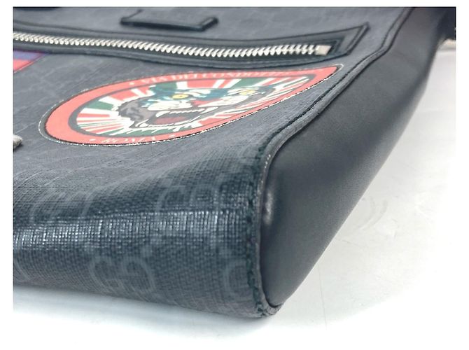 Borsa a tracolla Gucci GG Tiger Patch Courier Nero Multicolore - vista 5