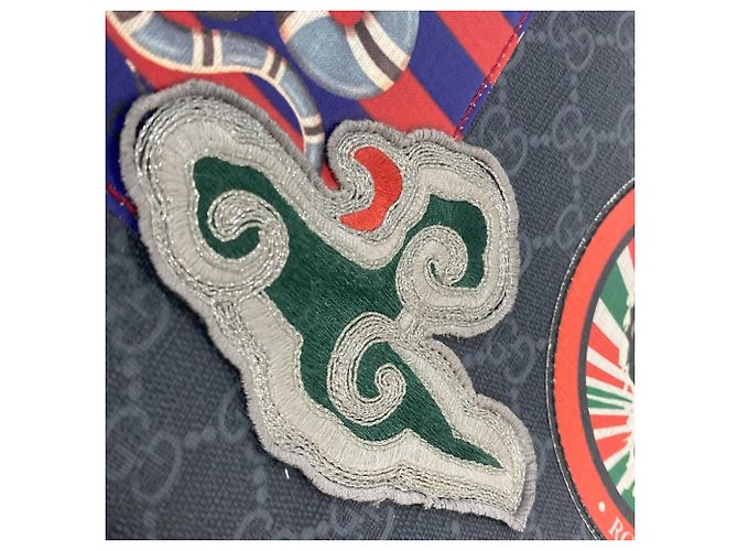 Borsa a tracolla Gucci GG Tiger Patch Courier Nero Multicolore - vista 7