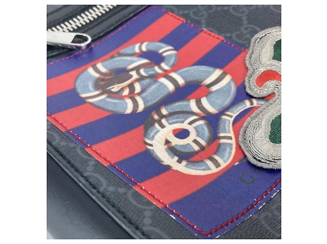 Borsa a tracolla Gucci GG Tiger Patch Courier Nero Multicolore - vista 8