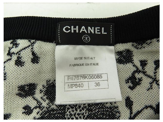 VESTIDO CHANEL FLORES BOTONES LOGO CC P47676K06085 S 36 EN ALGODÓN NEGRO - vista 4