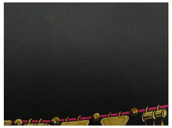 Hermès SCARF HERMES PARURES DES SABLES BOURTHOUMIEUX 90 SETA NERA Nero - vista 10