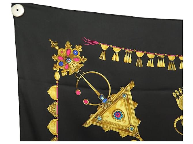Hermès SCARF HERMES PARURES DES SABLES BOURTHOUMIEUX 90 SETA NERA Nero - vista 2