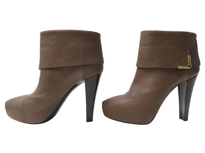 NUEVAS BOTAS LOUIS VUITTON QUEEN TALLA 39 TACÓN CUERO MARRÓN Castaño - vista 2