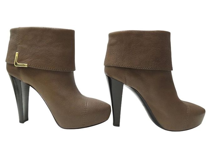 NUEVAS BOTAS LOUIS VUITTON QUEEN TALLA 39 TACÓN CUERO MARRÓN Castaño - vista 3