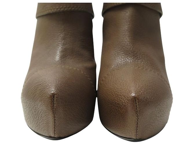 NUEVAS BOTAS LOUIS VUITTON QUEEN TALLA 39 TACÓN CUERO MARRÓN Castaño - vista 4