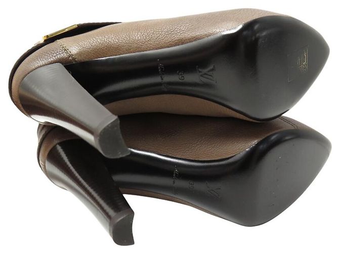 NUEVAS BOTAS LOUIS VUITTON QUEEN TALLA 39 TACÓN CUERO MARRÓN Castaño - vista 6