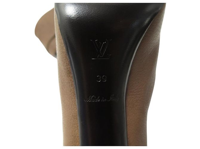 NUEVAS BOTAS LOUIS VUITTON QUEEN TALLA 39 TACÓN CUERO MARRÓN Castaño - vista 7