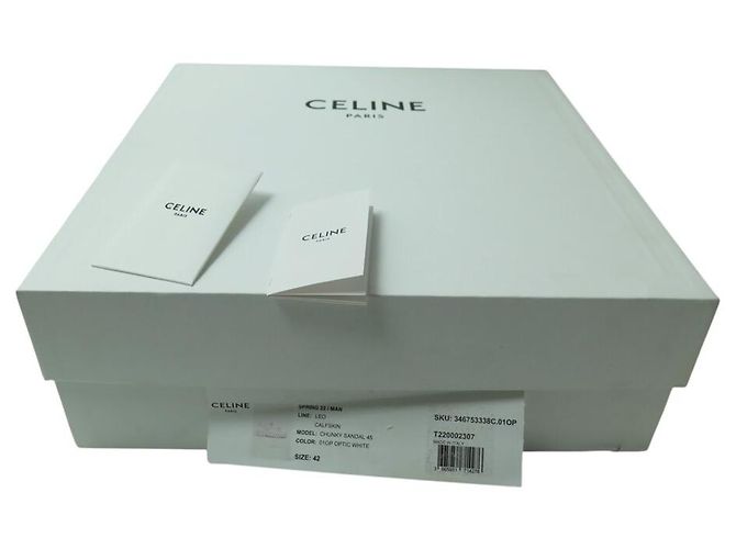 Céline NUOVE SANDALI CHUNKY CELINE 45 346753338C.01OP 42 CUOIO BIANCO - vista 12
