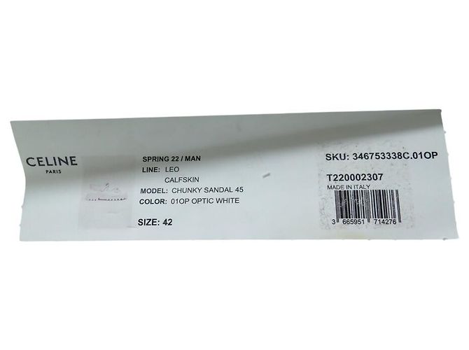 Céline NUOVE SANDALI CHUNKY CELINE 45 346753338C.01OP 42 CUOIO BIANCO - vista 13