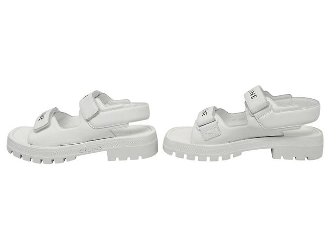 Céline NUOVE SANDALI CHUNKY CELINE 45 346753338C.01OP 42 CUOIO BIANCO - vista 3