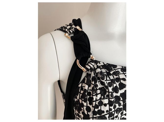 Gucci Tom Ford Seidentop mit einer Schulter schwarz weiß - Ansicht 4