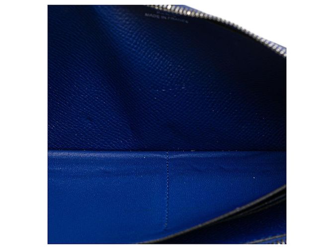 Hermès Portafoglio Hermes Azap Long in Epsom Blu - vista 10