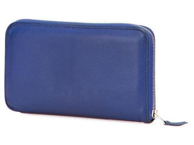 Hermès Portafoglio Hermes Azap Long in Epsom Blu - vista 2