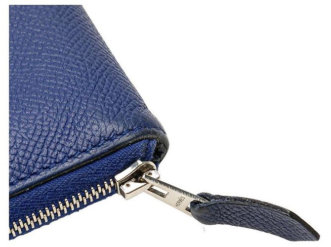Hermès Portafoglio Hermes Azap Long in Epsom Blu - vista 6