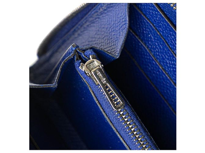 Hermès Portafoglio Hermes Azap Long in Epsom Blu - vista 8