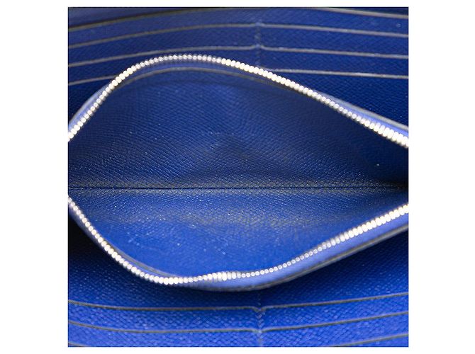 Hermès Portafoglio Hermes Azap Long in Epsom Blu - vista 9