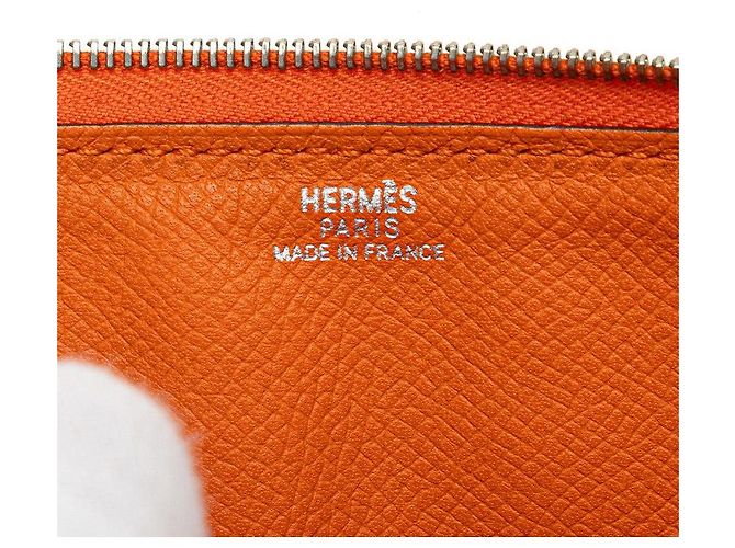 Hermès Portafoglio lungo Epsom Azap Hermes Arancione - vista 10