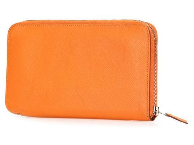 Hermès Portafoglio lungo Epsom Azap Hermes Arancione - vista 2
