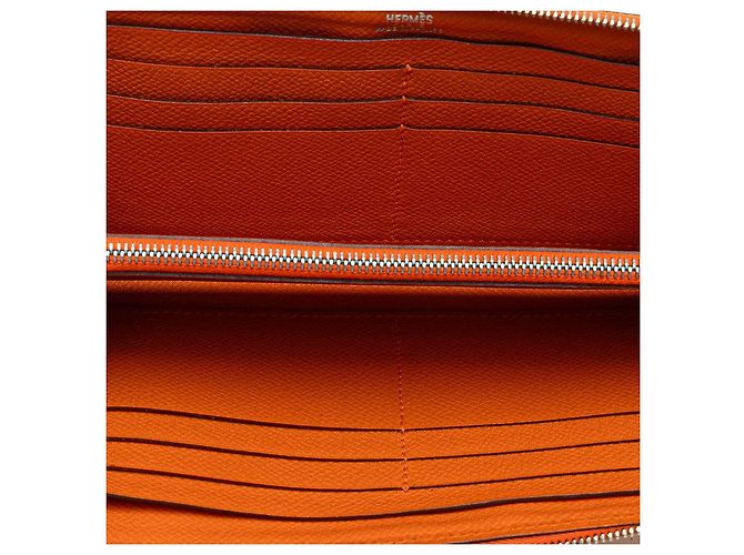 Hermès Portafoglio lungo Epsom Azap Hermes Arancione - vista 8