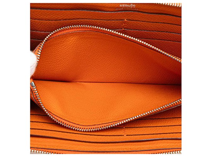 Hermès Portafoglio lungo Epsom Azap Hermes Arancione - vista 9