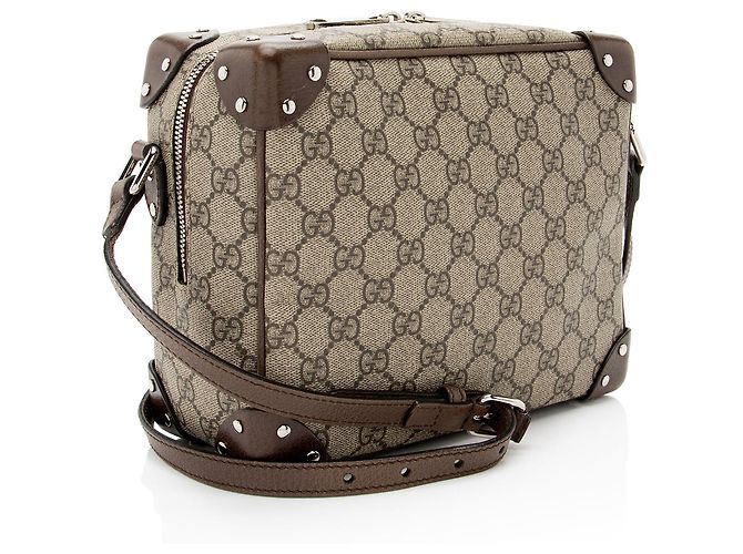 Borsa Trunk Soft GG Supreme di Gucci Marrone Beige - vista 2