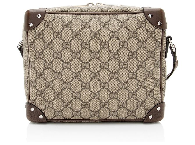 Borsa Trunk Soft GG Supreme di Gucci Marrone Beige - vista 3